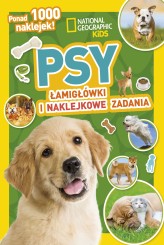 Okładka produktu praca zbiorowa - National Geographic Kids. Psy. Łamigłówki i naklejkowe zadania