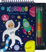 Okładka produktu praca zbiorowa - Kosmos. Kolorowanki, naklejki, 4 neonowe markery