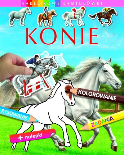Konie. Naklejkowe łamigłówki