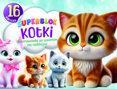 Superblok Kotki. Kolorowanki ze wzorem na naklejce