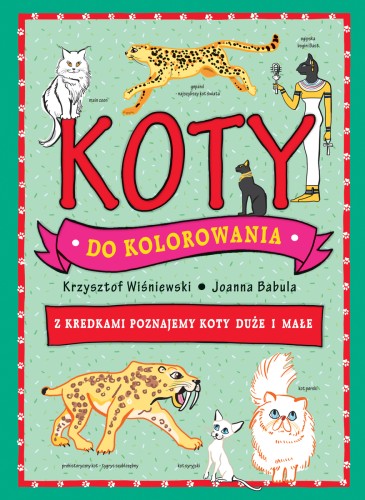 Koty do kolorowania - z kredkami poznajemy koty duże i małe