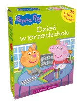 Okładka produktu Monika Kiersnowska - Świnka Peppa. Dzień w przedszkolu. Karty edukacyjne w pudełku