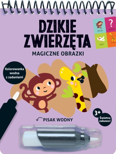 [OUTLET] Magiczne obrazki. Dzikie zwierzęta. Kolorowanka wodna z zadaniami