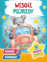 Okładka produktu Jul Łyskawa - Koloruj! Rozwiązuj! 50 naklejek świecących w ciemności. Wesołe pojazdy