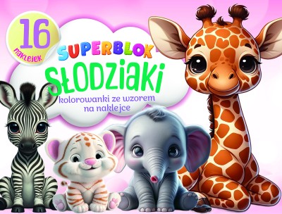 Superblok Słodziaki. Kolorowanki ze wzorem na naklejce