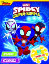 Okładka produktu Ilona Siwak - Koloruj! Rozwiązuj! 50 naklejek świecących w ciemności. Marvel Spidey i Super-kumple